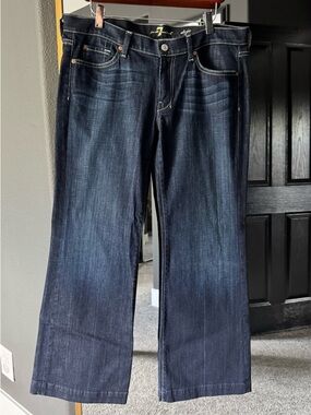 7 For All Mankind Dark Indigo Wide Leg Jeans